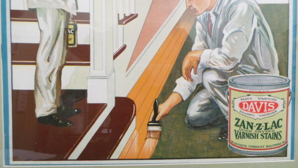 Zan-Z-Lac Varnish Stains Cardboard Sign Davis Paints