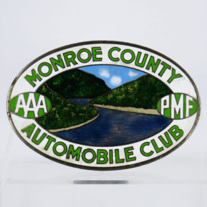 Monroe County AAA Automobile Club Enamel Radiator Insignia