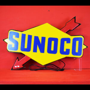 Rare Size Sunoco Light Up Plastic Face Sign 36 Inches Across