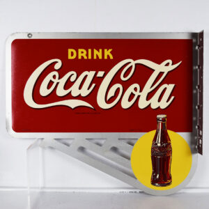 1946 Coca Cola Die Cut Flange Sign Hobble Skirt Bottle Coke