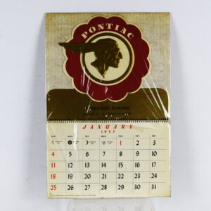 NOS 1953 Pontiac Indian Head Calendar Overacker Garage