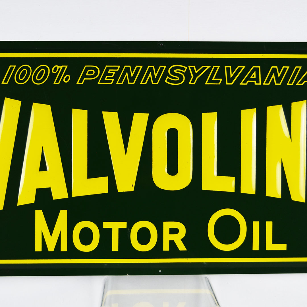 Rare 1950 Valvoline Motor Oil Embossed Metal Sign Green - Discover