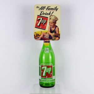 1953 Seven Up All Family Drink Bottle Topper 7UP Display