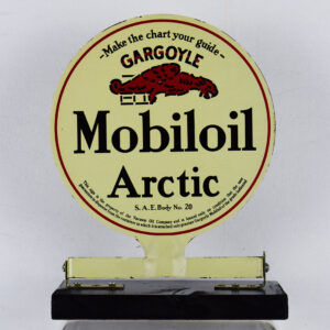 Mobiloil Artic Lubester Tin Paddle Sign With Gargoyle Logo