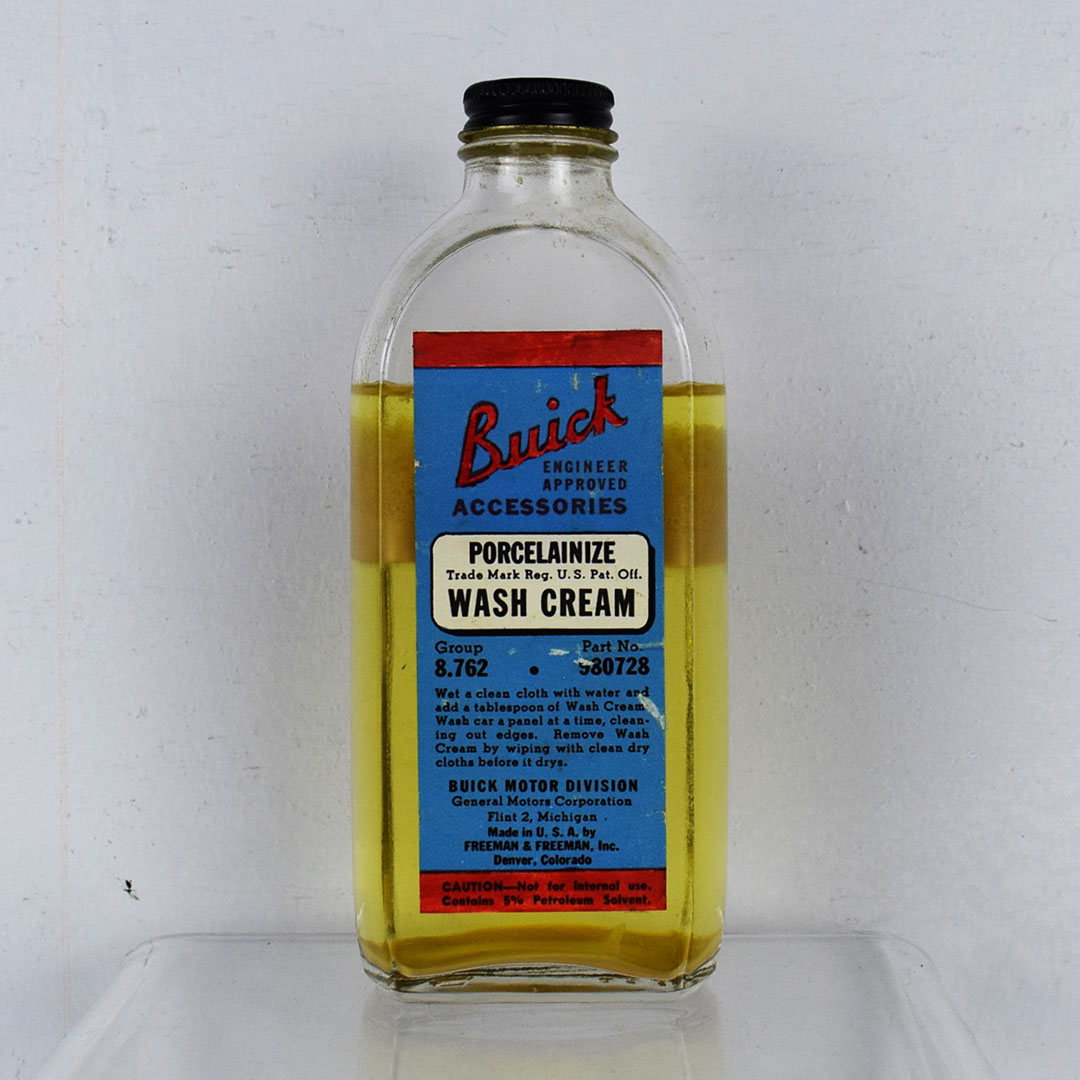 Vintage Buick Porcelainize Wash Cream Bottle Paper Label - Discover