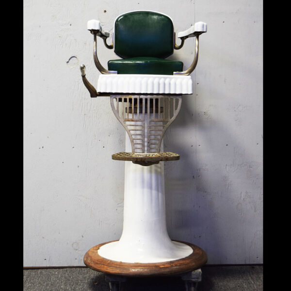 Koken Child's Barber Chair Porcelain Finish Original Leather