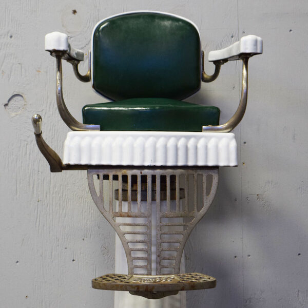 Koken Child's Barber Chair Porcelain Finish Original Leather