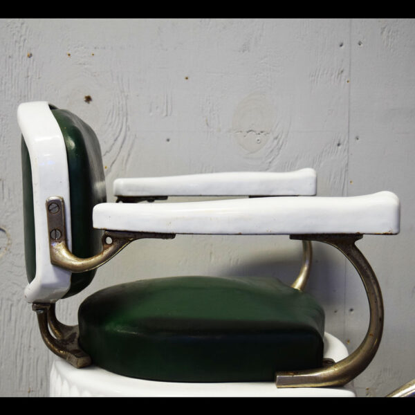 Koken Child's Barber Chair Porcelain Finish Original Leather