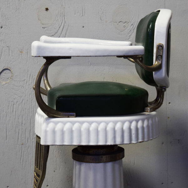 Koken Child's Barber Chair Porcelain Finish Original Leather