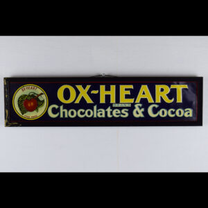 Ox-Heart Brand Chocolates & Cocoa Tin Tacker Framed Sign