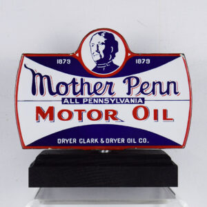 Rare Mother Penn Motor Oil Porcelain Lubester Topper Sign