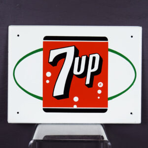 Vintage 1960s 7UP Metal Advertising Sign 13 Inch by 9.5 Inch