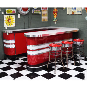 Custom Made Soda Fountain "U" Shape Counter with Stools