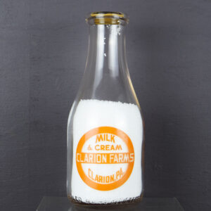 Clarion Farms Glass Quart Milk Bottle Fred S Port Clarion PA