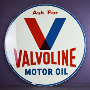 Original Valvoline Motor Oil Round Double Sided Metal Sign