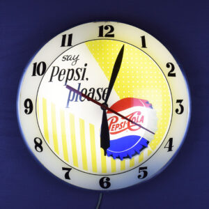 Say Pepsi Please Double Bubble Light Up Clock Works Great 1961