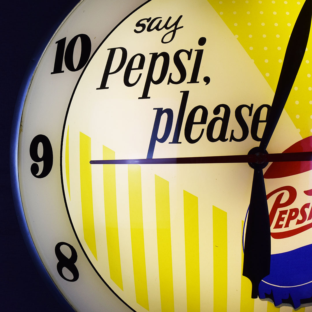 Say Pepsi Please Double Bubble Light Up Clock Works Great