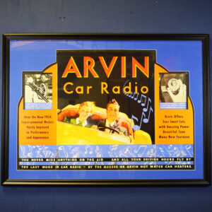 Arvin Car Radio Die-cut Store Window Display Framed 1934