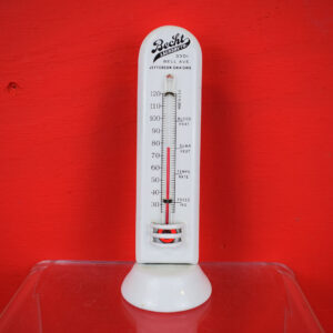Becht Laundry Co. Porcelain Weighted Bottom Thermometer 1920s