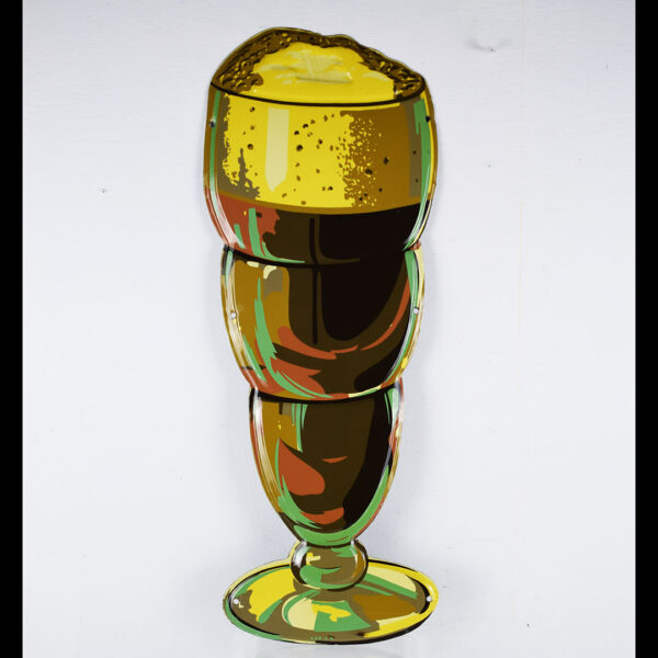 Soda Fountain Ice Creme Float Die Cut Embossed Tin Sign
