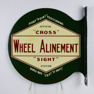 Official Cross Sight Wheel Alinement Metal Flange Sign Wilco