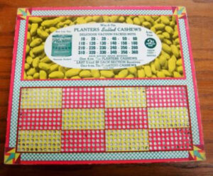 Planters Punch board Peanut Game Unused