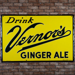 Drink Vernor's Ginger Ale Embossed Metal Sign Rare