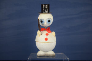 West Germany Paper Mache Snowman Nodder Candy Container