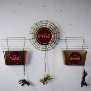 Coca-Cola Light Up Wire Back Signs Price Brothers 3 Pieces