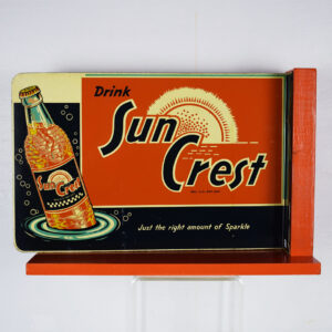 1960s Drink Sun Crest Flange Sign Vivid Colors Stout Sign Co