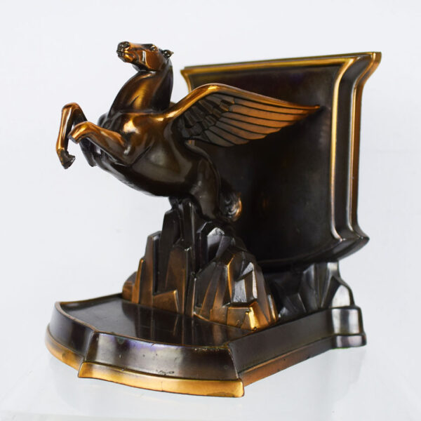Mobil Oil Gasoline Pegasus Executive Brass Book End