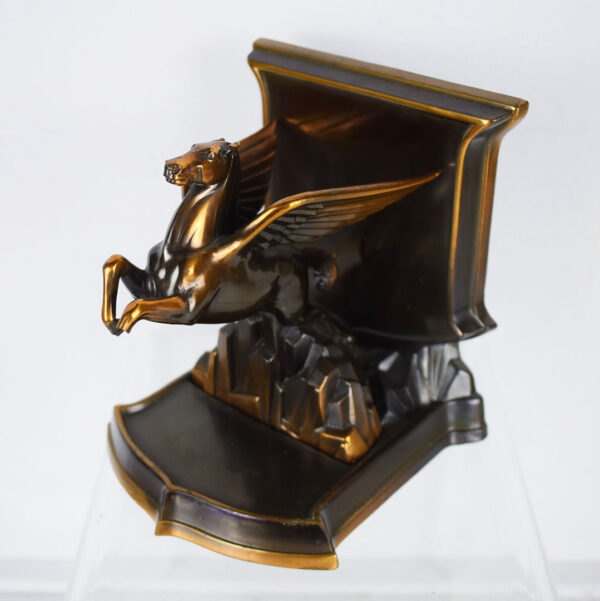 Mobil Oil Gasoline Pegasus Executive Brass Book End
