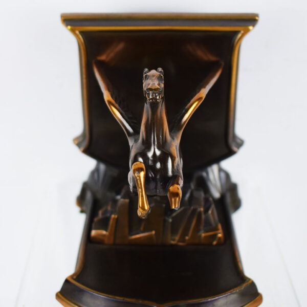 Mobil Oil Gasoline Pegasus Executive Brass Book End