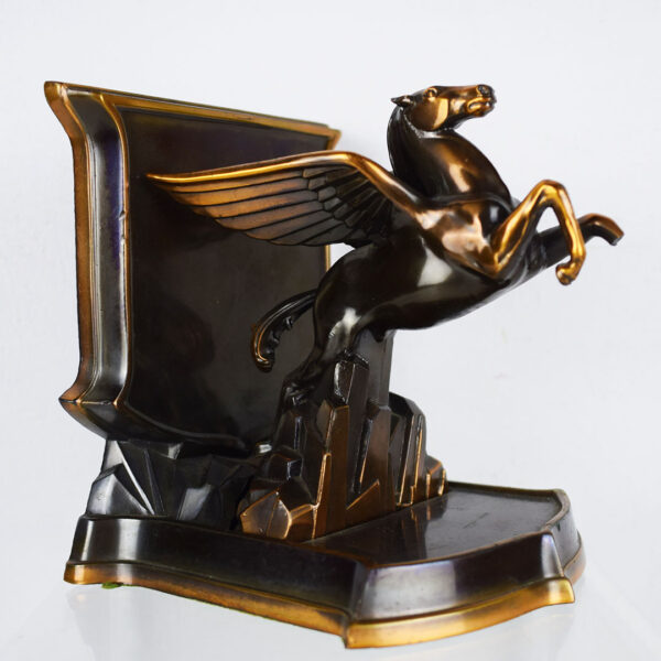 Mobil Oil Gasoline Pegasus Executive Brass Book End