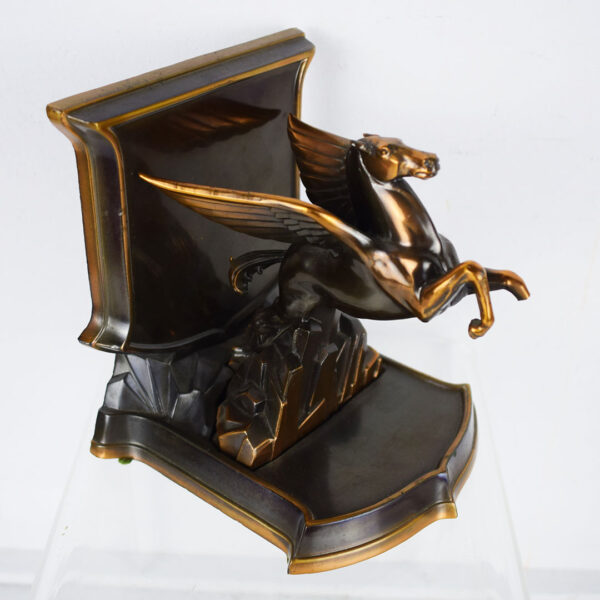 Mobil Oil Gasoline Pegasus Executive Brass Book End