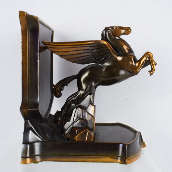 Mobil Oil Gasoline Pegasus Executive Brass Book End