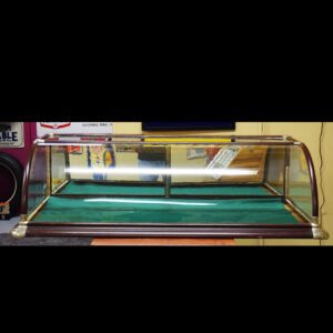 Curved Glass Front Countertop Showcase With Nickel Accents