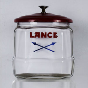 Lance Cracker Glass 8 Sided Jar With Metal Lid 8 Inches Tall