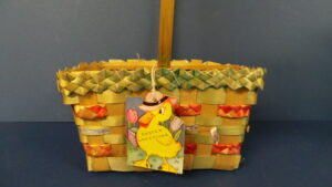 Japan Woven Easter Basket 1950 Easter Greetings