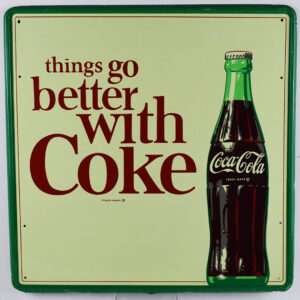 Things Go Better With Coke Self Framed Metal Sign Robertson