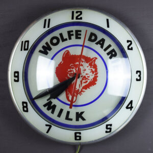 Wolfe Dairies Milk Double Bubble Light Up Clock Knoxville