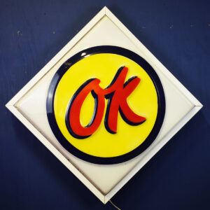 Chevrolet OK Used Cars Plastic Sign Face With Wooden Frame