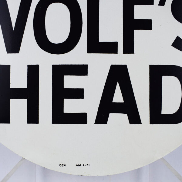 Wolf's Head Motor Oil Oval Flange Sign AM 4-71 Nice Size
