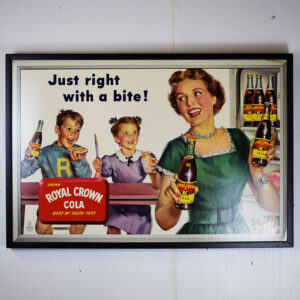 Just Right With A Bite Framed Royal Crown Cola Cardboard