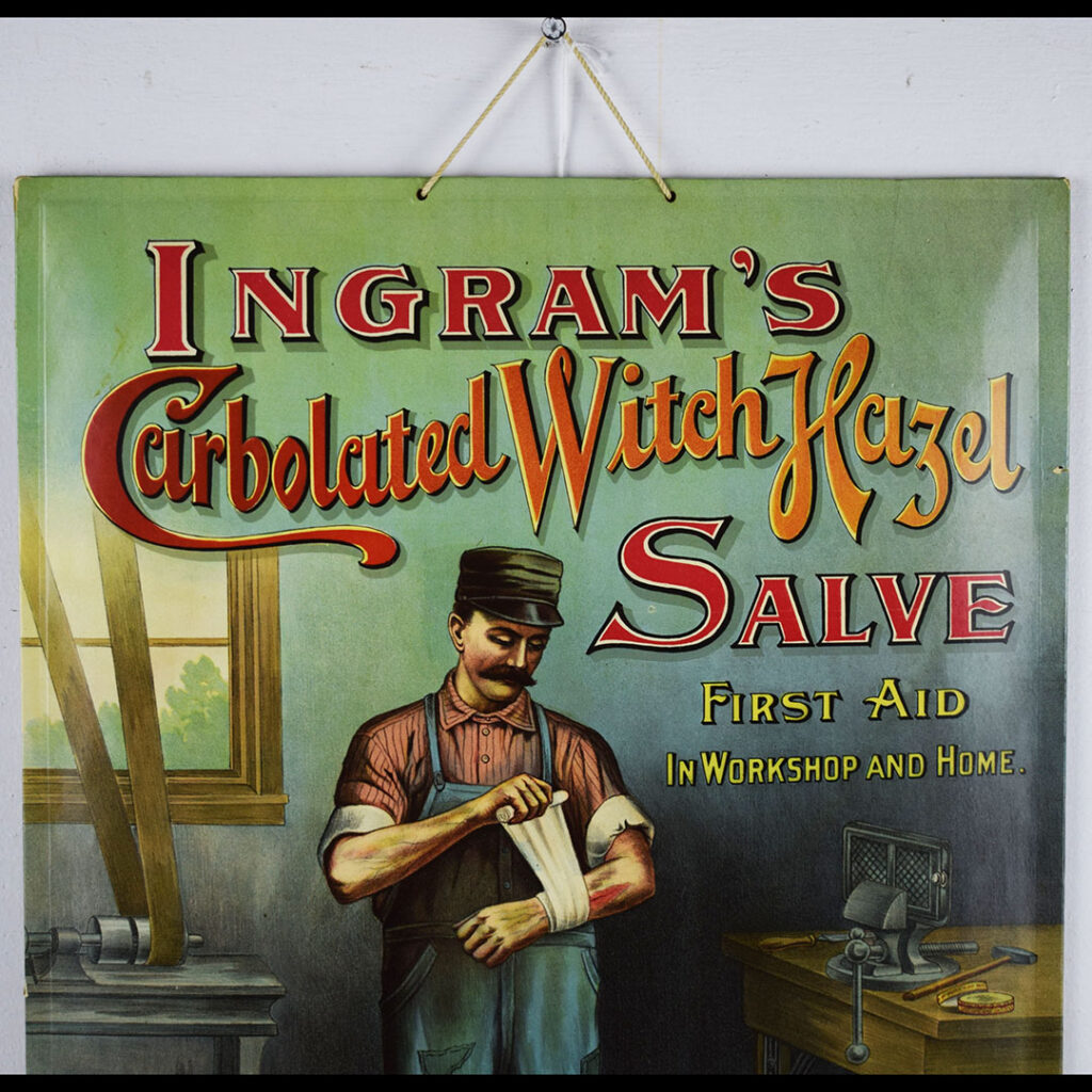 Ingrams Witch Hazel Salve First Aid Celluloid Over Cardboard Sign ...