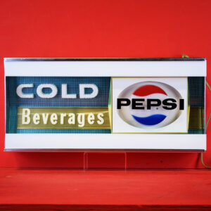 Nice Pepsi Cold Beverages Light Up Cabinet Sign Florescent Bulbs
