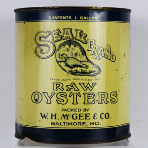 Seal Brand Raw Oysters Metal Can W. H. McGee & Co. Baltimore
