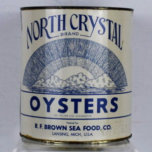North Crystal Brand One Gallon Oyster Tin Can Lansing MI