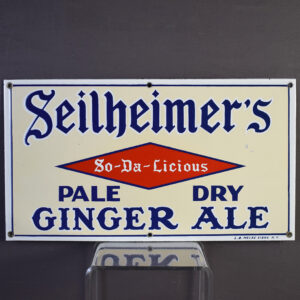 Seilheimer's Pale Dry Ginger Ale Porcelain Sign 1920s 1930s