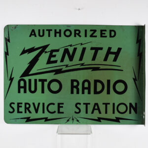 Authorized Zenith Auto Radio Service Station Flange Sign TAC